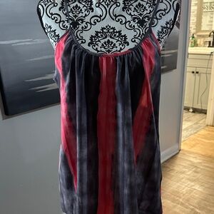 SHEIN Black and Pink Striped Top